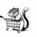 Shopping cart squirrel tattoo design idea