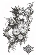 clock tattoo design idea