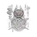 Wine Bottle tattoo design idea