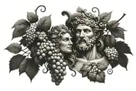 Bacchus God of Wine tattoo design idea