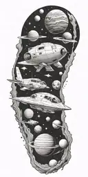 Space. Exploration, Space Ships tattoo design idea