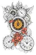 clock tattoo design idea