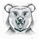 Cubism Picasso Bear tattoo design idea