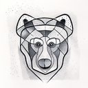 Cubism Picasso Bear tattoo design idea
