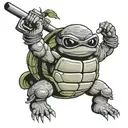 Ninja Turtle with Boom Box tattoo design idea
