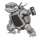 Ninja Turtle with Boom Box tattoo design idea