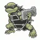 Ninja Turtle with Boom Box tattoo design idea