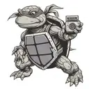 Ninja Turtle with Boom Box tattoo design idea