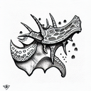 Triceratops tattoo design idea