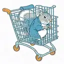 navy seal Squirrel in a shopping cart tattoo design idea