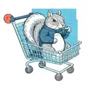 navy seal Squirrel in a shopping cart tattoo design idea