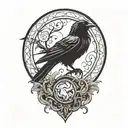 raven tattoo design idea