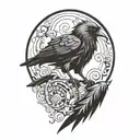 raven tattoo design idea
