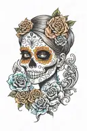 sugar-skull tattoo design idea