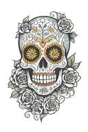 sugar-skull tattoo design idea