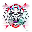 Cyberpunk Oni Mask tattoo design idea