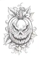 pumpkin tattoo design idea