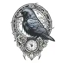 raven tattoo design idea