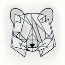 Cubism Picasso Bear Portrait tattoo design idea