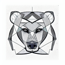 Cubism Picasso Bear Portrait tattoo design idea