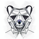 Cubism Picasso Bear Portrait tattoo design idea