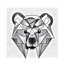 Cubism Picasso Bear Portrait tattoo design idea