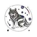 constellation wolf tattoo design idea
