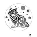 constellation wolf tattoo design idea