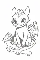 Toothless Night Fury Cartoon Cute tattoo design idea