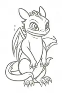 Toothless Night Fury Cartoon Cute tattoo design idea