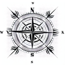 Compass tattoo design idea