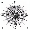 Compass tattoo design idea