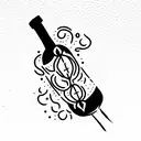 Wine Bottle tattoo design idea