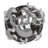 mermaid tattoo design idea