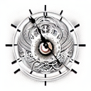biomech clock tattoo design idea
