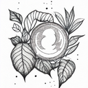 Houseplant with moonphase tattoo design idea