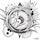 Houseplant with moonphase tattoo design idea