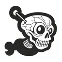 Funny skull flash tattoo design idea
