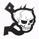 Funny skull flash tattoo design idea