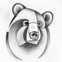 Cubism Picasso Berlin Bear tattoo design idea