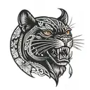 American Traditional Panther Tattoo tattoo design idea