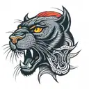 American Traditional Panther Tattoo tattoo design idea