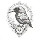 raven tattoo design idea