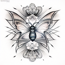 Moth tattoo design idea