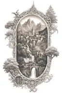 Rivendell City LOTR tattoo design idea