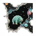 Tardigrade in space tattoo design idea