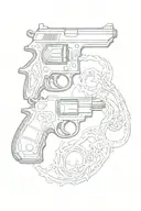 gun tattoo design idea