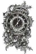 clock tattoo design idea