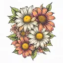 daisy tattoo design idea