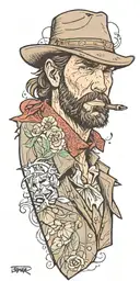 Arthur Morgan red dead redemption 2 tattoo design idea